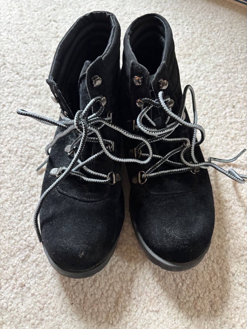 Qupid Black Lace Up Boots